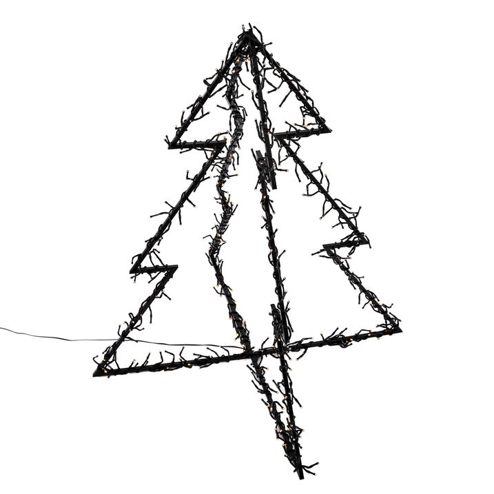 Sapin de Noël noir avec LED IP44 - Brilli