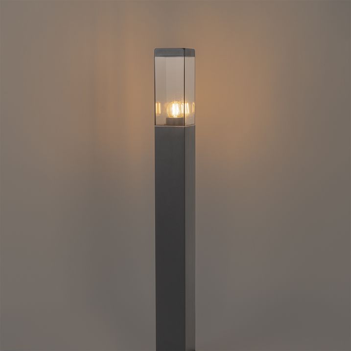 Smarte Aussen-Wegeleuchte Dunkelgrau mit Rauchglas 80 cm inkl. WiFi P45 - Malios