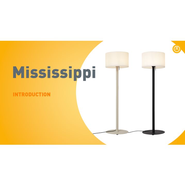 Скандинавський вуличний торшер бежевий з білим абажуром IP44 - Mississippi