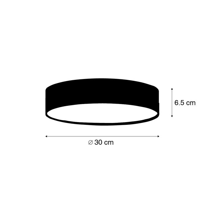 Plafonnier intelligent noir 30cm avec LED RGB et télécommande - Taiko