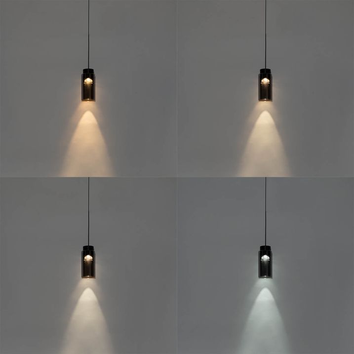 Модерен черен висулка за релсова система 1-фазен с LED - Magnetic Vance