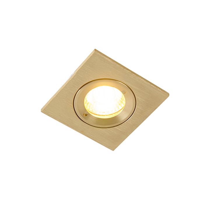 Set van 6 moderne inbouwspots goud vierkant IP44 - Xena