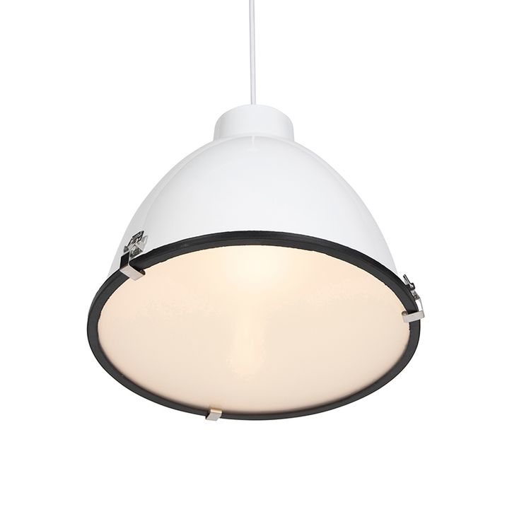 Sada 2 priemyselných závesných svietidiel bielych 38 cm stmievateľných - Anteros
