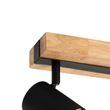 Loftslampe-sort-med-træ-2-lys-justerbar-rektangulær---Jeana
