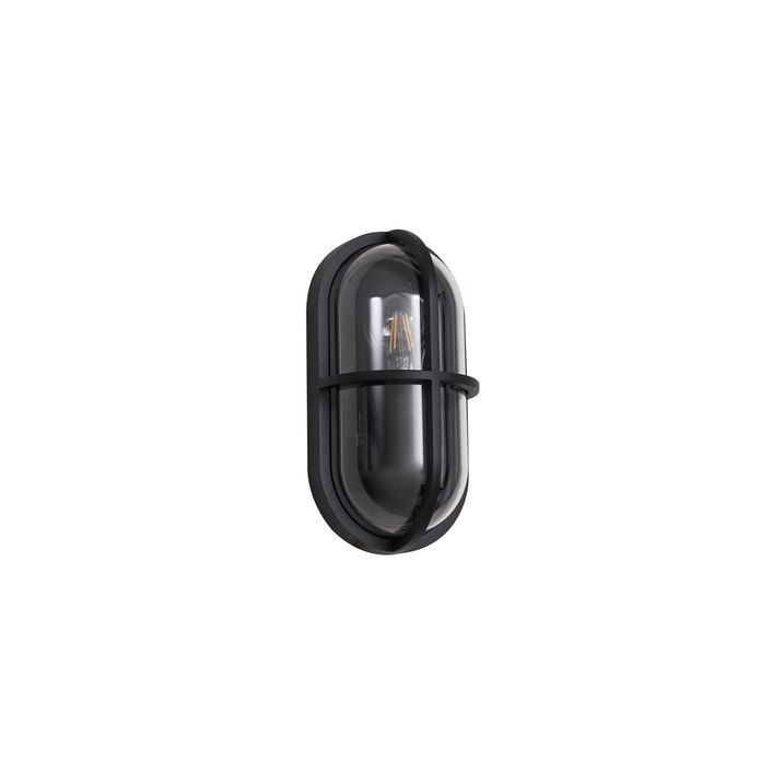 Vanjska zidna lampa crna ovalna IP65 - Target