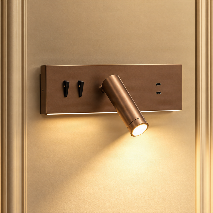 2 darabos modern sötét bronz állítható fali lámpa USB-C-vel, LED-del - Modric