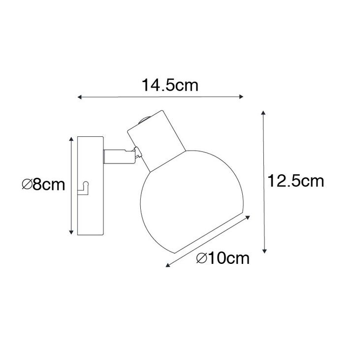 Art Deco spotlámpa fekete füstüveggel - Vidro