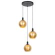 Suspension-design-noir-avec-verre-doré-3-lumières---Bert