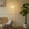 Scandinavian Floor Lamp Beige with White Glass - Wisp