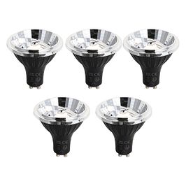 Set mit 5 GU10 Dimmbare LED-Lampe 70mm 6,5W 600LM 3000K