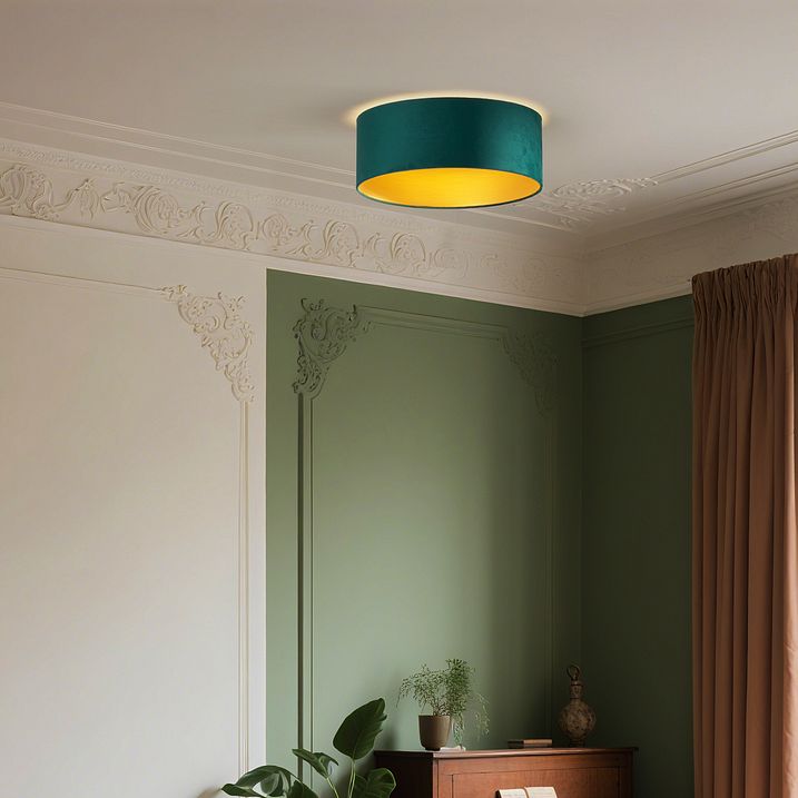 Moodne laelamp roheline samet 40cm koos LED 3-astmelise dimmeriga - Sue