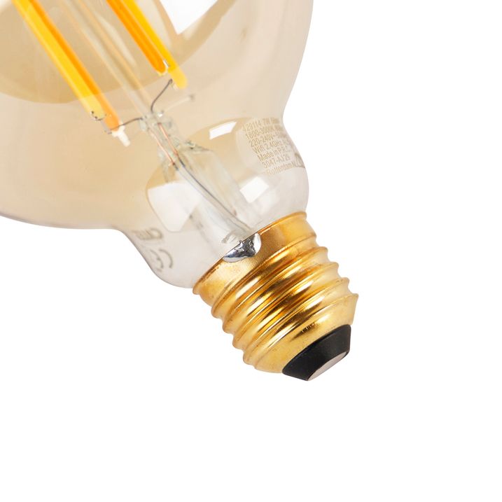 Set di 3 lampadine LED intelligenti E27 dimmerabili con luce calda G95 Goldline 7W 806lm 1800K - 3000K
