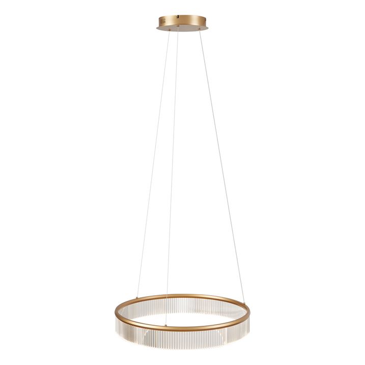 Modernus pakabinamas šviestuvas žalvario spalvos, 59 cm, su LED, 3 pakopų reguliuojamas - „Anello Chandelier“