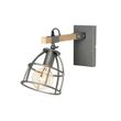 Industrielle-Wandleuchte-dunkelgrau-mit-Holz-verstellbar---Arthur