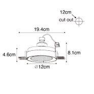 Set-of-6-Modern-Recessed-Spotlights-Black-GU10-AR70-Round-Trimless---Oneon