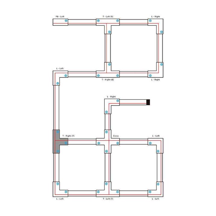 T-Connector for 3-Phase Rail Left O White