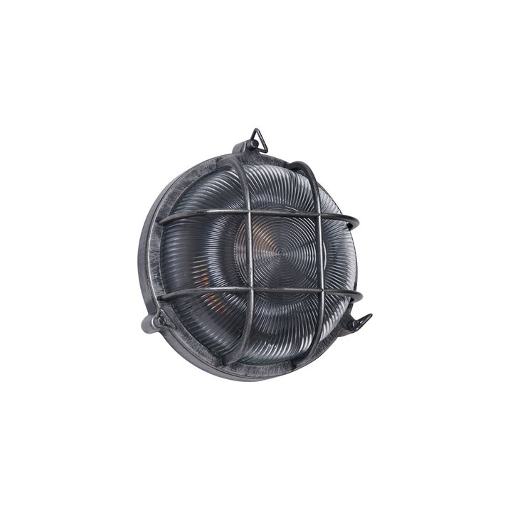 Candeeiro de Parede Exterior Prateado Redondo IP44 - Noutica