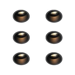 Ensemble de 6 spots encastrables modernes noirs rotatifs et inclinables - Alloy