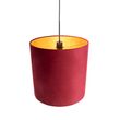 Függőlámpa-piros-bársony-árnyékolóval,-aranyozott-40-cm---Combi