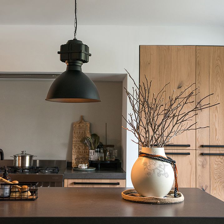 Smart Industrial Pendant Light Black 38.5 cm Incl. A60 WiFi - Sicko