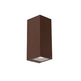 Aplique de pared industrial marrón óxido 2 luces AR70 IP54 - Baleno