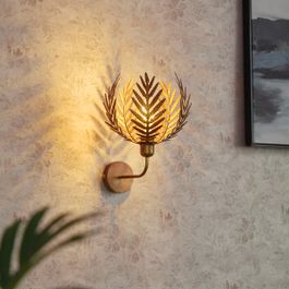 Vintage zidna lampa zlatna 26.5cm - Botanica