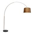 Bogenleuchte-Stahl-Stoffschirm-braun-45-cm---XXL