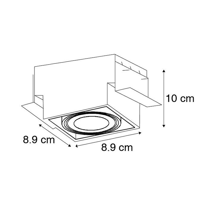 Recessed Spotlight Black GU10 Rotatable and Tiltable Trimless - Oneon