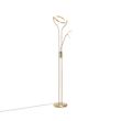 Lampadaire-moderne-doré-avec-bras-de-lecture-avec-LED-et-variateur---Divo