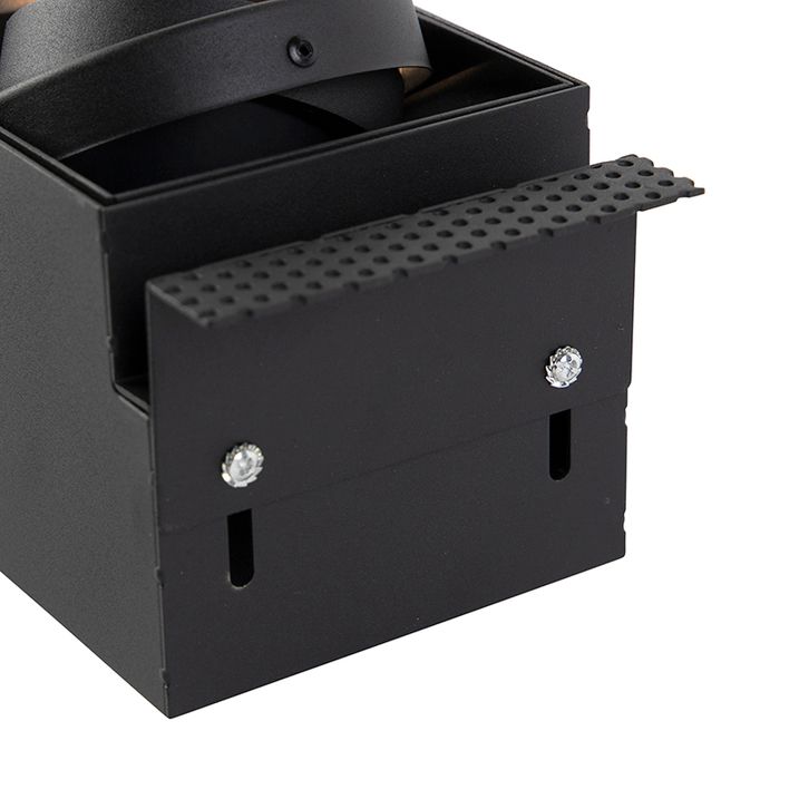 Pametni ugradni reflektor crni bez okvira 2-svetla uklj. 2 Wifi GU10 70mm - Oneon