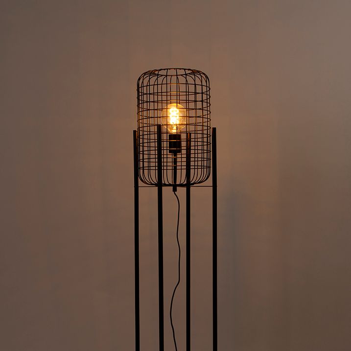 Industrijska podna lampa crna - Bliss Vefa