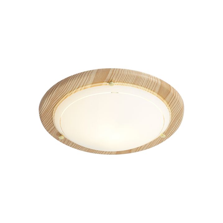 Plafonnier classique naturel avec verre blanc - Mesiac