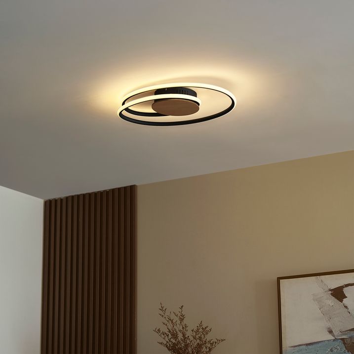 Plafonnier design en bois avec LED à intensité variable en 3 étapes - Rowan