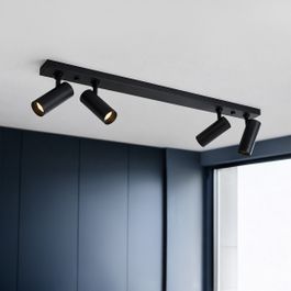 Plafón moderno negro con LED regulable 4 luces - Tate