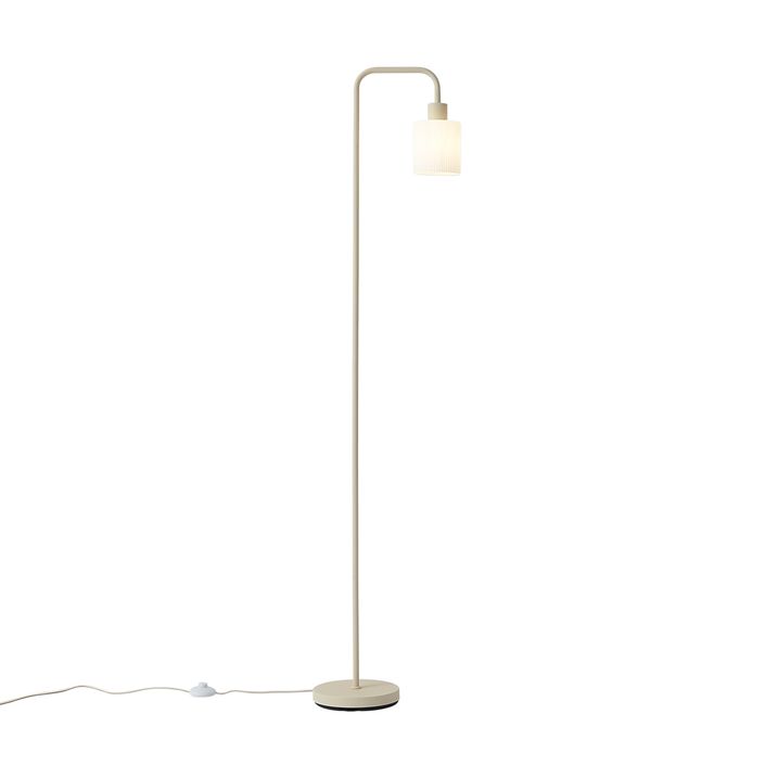 Scandinavische vloerlamp beige met wit glas - Wisp