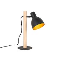 Landelijke-tafellamp-zwart-met-hout---Flint