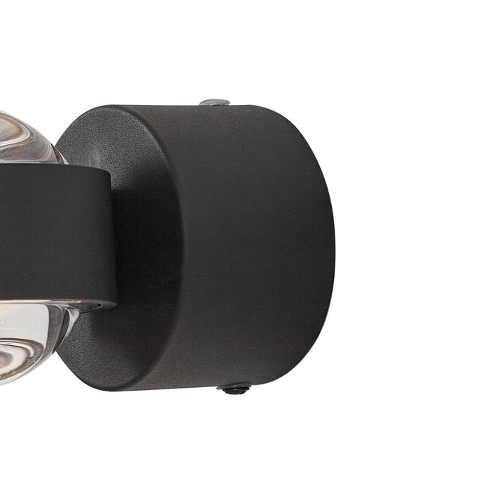 Dizajnové nástenné svietidlo čierne vrátane LED IP44 - Lens