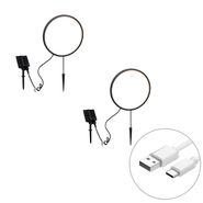 Set-of-2-Black-Spike-Lights-60cm-Incl.-Rechargeable-LED-and-Solar-IP65---Adalind