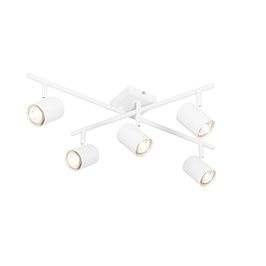 Plafón moderno blanco 5 luces regulables cuadrado - Jeana