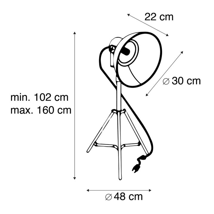 Industrial Tripod Floor Lamp Bronze - Mangoes