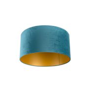 Paralume-in-velluto-blu-50/50/25-con-interno-dorato