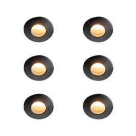 Ensemble de 6 spots encastrables modernes noirs IP44 - Gap