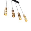 Moderne-hanglamp-zwart-met-taupe-en-beige-4-lichts---Stream
