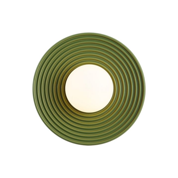 Plafonnier rétro vert avec verre opale - Lila