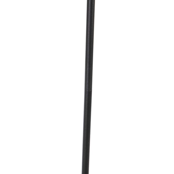 Designová stojací lampa černá s jantarovým sklem - Qara