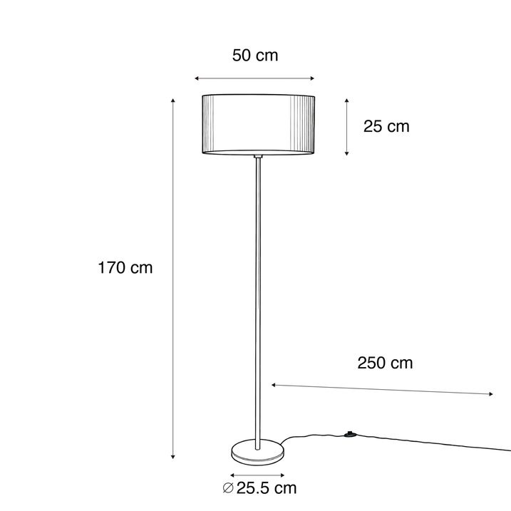 Lábazatos lámpa sárgaréz lábbal és bársony ernyővel bronz színben 50 cm - Simplo