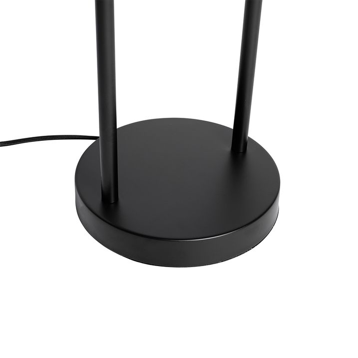 Candeeiro de mesa moderno preto com vidro fumê - Stavelot