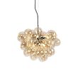 Art-Deco-viseća-lampa-crna-sa-jantarnim-staklom-8-lampi---Uvas