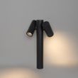 Stojaca-vonkajšia-lampa-čierna-50-cm-2-svetlá-nastaviteľná---Duo