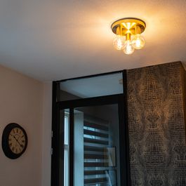 Таванна лампа Art Deco златиста кръгла - Facil 3
